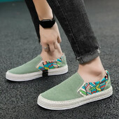 Луксозни маркови мъжки платнени мокасини Маратонки Мъжки платнени обувки Леки ежедневни обувки Дишащи мързеливи обувки