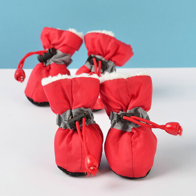 Παπούτσια σκύλου για μικρά σκυλιά Γάτα Χειμερινά αδιάβροχα fleece ζεστά μποτάκια Αντιολισθητικά ρυθμιζόμενα ανακλαστικά παπούτσια για κουτάβι Chihuahua Yorkies