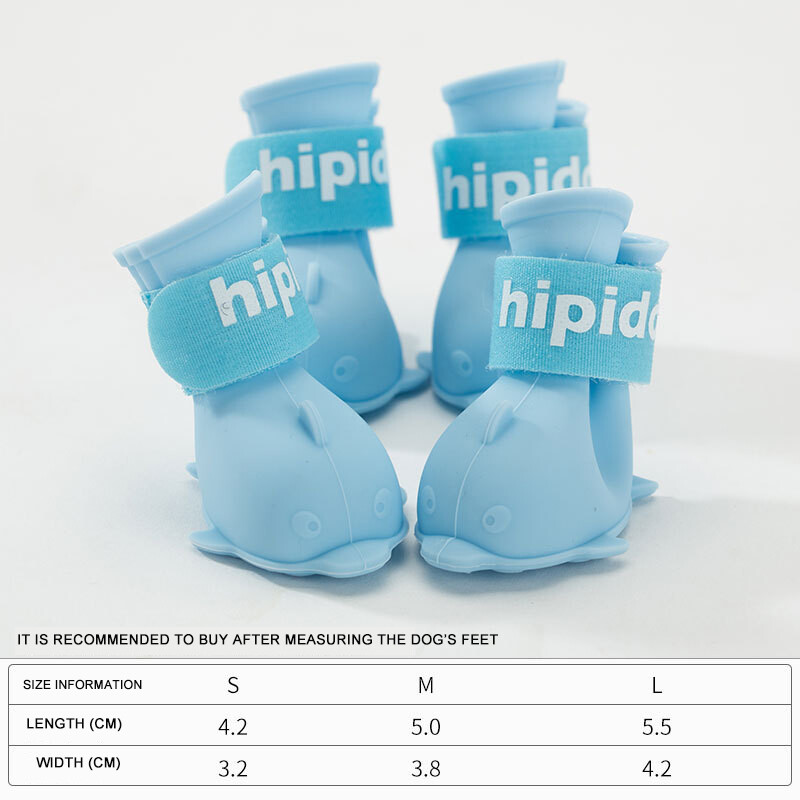 SUPREPET Cizme de ploaie pentru animale de companie Pantofi impermeabili pentru câini de vară pentru câini de talie mică Cizme din silicon anti-murdare Sandale antiderapante pentru animale de companie Set de 4