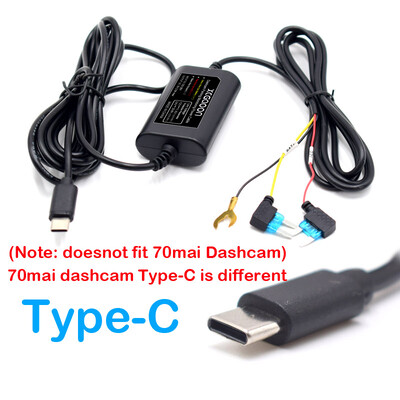 CarDash Cam Wire DVR Hardwire Cable Kit Video Recorder 12V-24V la 5V 2.5A Mini Micro Type-C USB Charger Line Auto Dashcam Camera