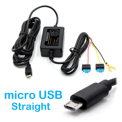 CarDash Cam Wire DVR Hardwire Cable Kit Video Recorder 12V-24V la 5V 2.5A Mini Micro Type-C USB Charger Line Auto Dashcam Camera