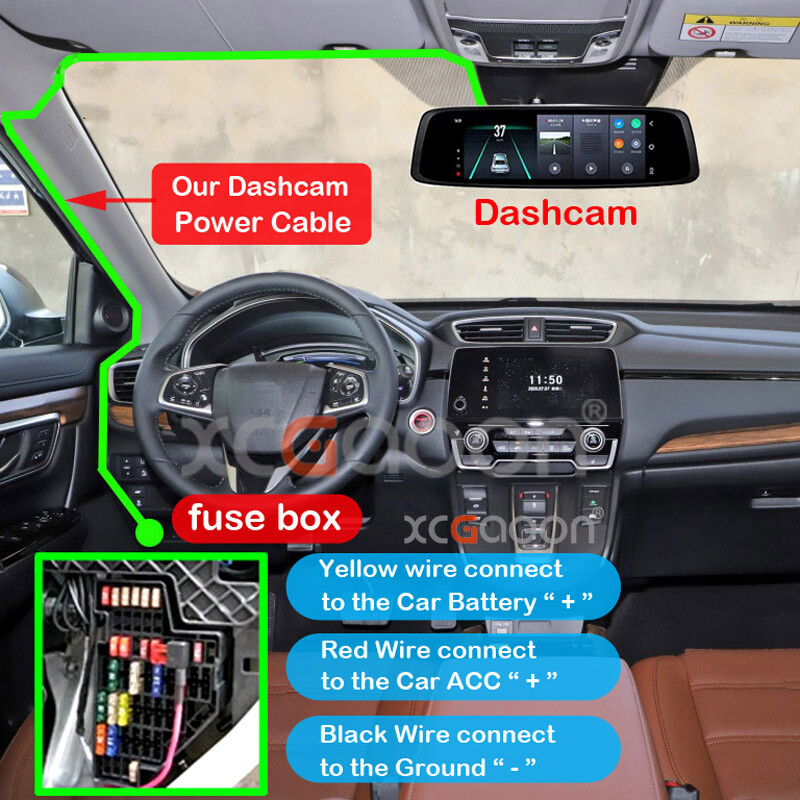 CarDash Cam Wire DVR Hardwire Cable Kit Video Recorder 12V-24V la 5V 2.5A Mini Micro Type-C USB Charger Line Auto Dashcam Camera