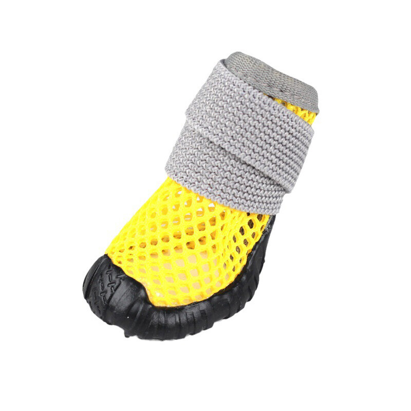 4 buc. Câini de companie Pantofi de vară cu goluri Cizme cu plasă respirabilă Pantofi pentru câini de talie mică Pantofi elastici cu talpă moale Pisici anti-alunecare de primăvară