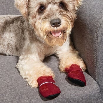 Puppy Pet Boots Високозащитни дишащи противоплъзгащи обувки Dog Care Pet Dog Shoes Удобно прилягане Лесни за почистване Обувки за кучета Решетка