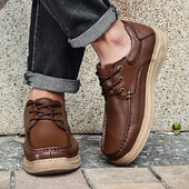 Νέα ανδρικά casual δερμάτινα παπούτσια, φορέστε άνετα loafers οδήγησης, επώνυμες τάσεις μόδας, ανδρικά άνετα slip-on flat