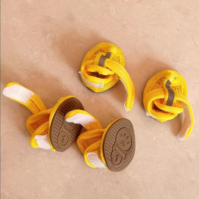 4Pcs/Set Sandale za kućne ljubimce Ljetni pribor za šetanje pasa Mrežaste prozračne cipele za male pse Pomeranski šnaucer Štene buty dla psa