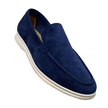 Νέα Loafer Ανδρικά Παπούτσια Casual Flat παπούτσια Υψηλής ποιότητας PU Loafers Fashion Ανδρικά Solid Slip-On Party Στρογγυλή κεφαλή πάνινα παπούτσια με χοντρή σόλα