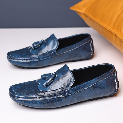 MAEDEF Pantofi Mocasini pentru bărbați Mocasini confortabili, cu slip-on, încălțăminte pentru bărbați, maro, din piele maro, pantofi plat casual pentru bărbați