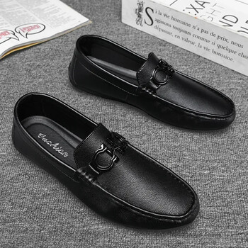 Υψηλής ποιότητας Δερμάτινα Loafers Ανδρικά Casual Παπούτσια Μοκασίνια Slip on Ανδρικά Flat Ανδρικά παπούτσια Boat Ανδρικά παπούτσια οδήγησης Hombre