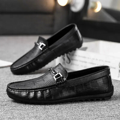 Υψηλής ποιότητας Δερμάτινα Loafers Ανδρικά Casual Παπούτσια Μοκασίνια Slip on Ανδρικά Flat Ανδρικά παπούτσια Boat Ανδρικά παπούτσια οδήγησης Hombre