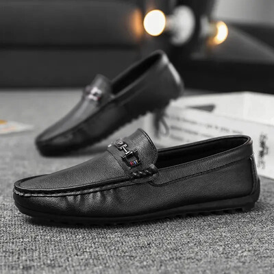Υψηλής ποιότητας Δερμάτινα Loafers Ανδρικά Casual Παπούτσια Μοκασίνια Slip on Ανδρικά Flat Ανδρικά παπούτσια Boat Ανδρικά παπούτσια οδήγησης Hombre