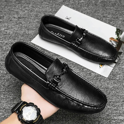 Υψηλής ποιότητας Δερμάτινα Loafers Ανδρικά Casual Παπούτσια Μοκασίνια Slip on Ανδρικά Flat Ανδρικά παπούτσια Boat Ανδρικά παπούτσια οδήγησης Hombre
