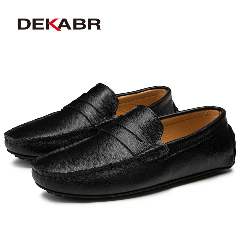 DEKABR Dimensiune mare 38 ~ 49 Mocasini pentru bărbați din piele naturală Pantofi de barcă de modă pentru bărbați de marcă pantofi plat pentru bărbați din piele casual