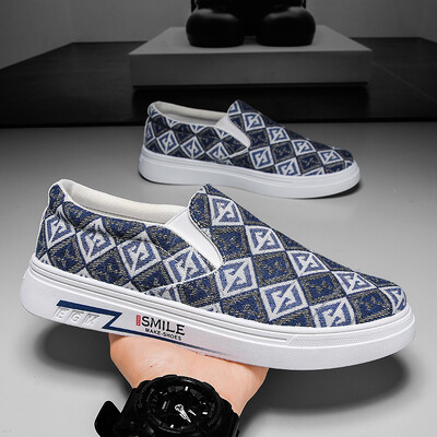 Vară, ocazional, un pas, pantofi din pânză, pantofi de pescar cu slip-on, pantofi de barca brodați, pantofi de pânză de mers în stil boem