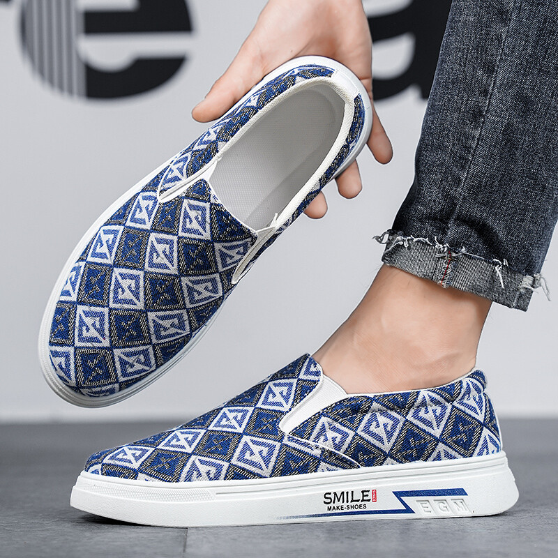 Vară, ocazional, un pas, pantofi din pânză, pantofi de pescar cu slip-on, pantofi de barca brodați, pantofi de pânză de mers în stil boem