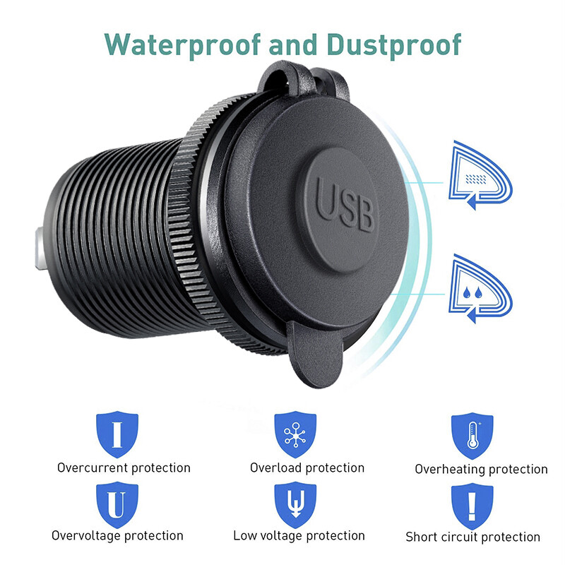 12V USB tip c izlazna utičnica za punjač Priključak za punjenje za automobil Brod Pomorski kamion motocikl Ugrađena vodootporna usb utičnica za automobil