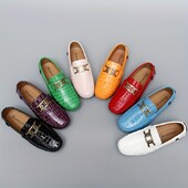 Kožne ležerne tenisice za muškarce Cipele 2023 Novo u vodootpornim muškim luksuznim haljinama Mokasinke Cipele Obuća Cipele za čamce od zmijske kože