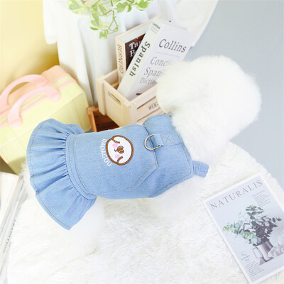 Klasična traper suknja za psiće Odjeća s kopčom Proljeće Jesen Jean haljina za kućne ljubimce za male pse Yorkshire haljine Mascotas Odijelo