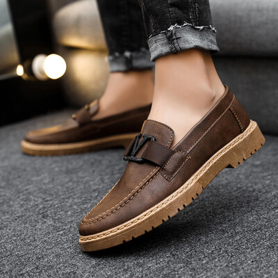 Mocasini pentru bărbați Pantofi pentru bărbați Pantofi de bărbați pentru mers pe jos Mocasini de modă Încălțăminte de designer pentru bărbați, ocazional, din piele, pentru bărbați.