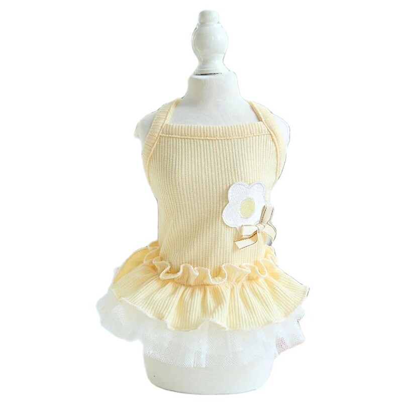 Haljina za pse i mačke, mali cvjetni dizajn, suknja za štene za kućne ljubimce, jesensko/zimska odjeća, 5 veličina, 3 boje