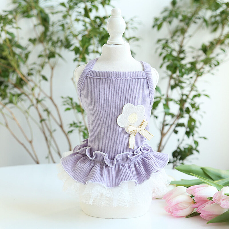 Haljina za pse i mačke, mali cvjetni dizajn, suknja za štene za kućne ljubimce, jesensko/zimska odjeća, 5 veličina, 3 boje