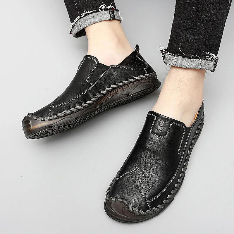Muške kožne cipele Brand Design Ležerne muške mokasine Nove muške natikače Prozračne galoše Ravne cipele Cipele za vožnju 38-47