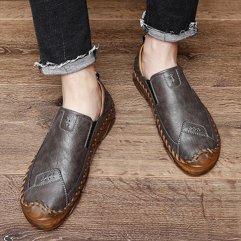 Muške kožne cipele Brand Design Ležerne muške mokasine Nove muške natikače Prozračne galoše Ravne cipele Cipele za vožnju 38-47