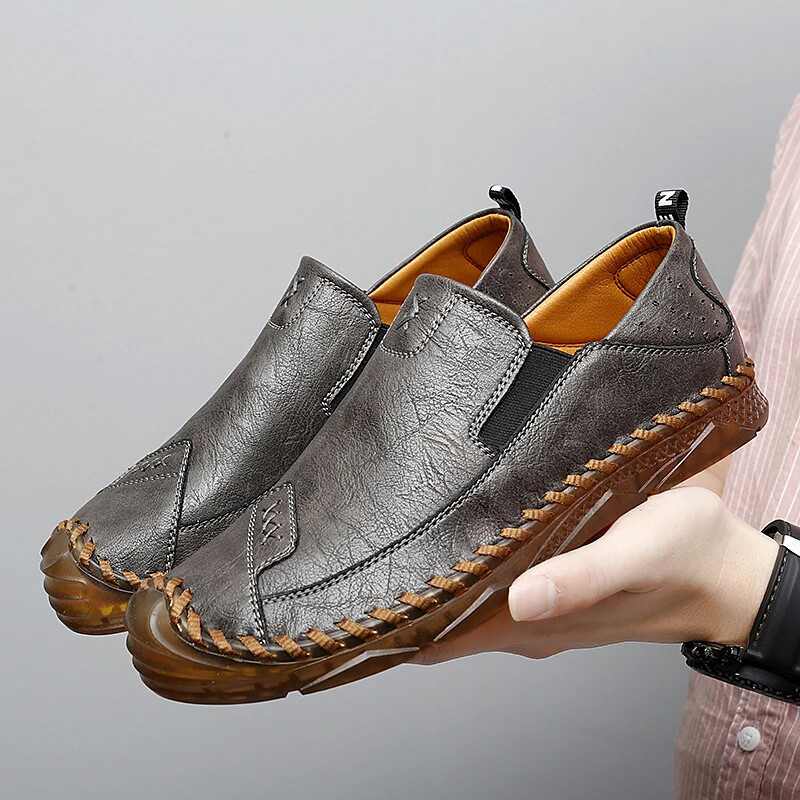 Muške kožne cipele Brand Design Ležerne muške mokasine Nove muške natikače Prozračne galoše Ravne cipele Cipele za vožnju 38-47