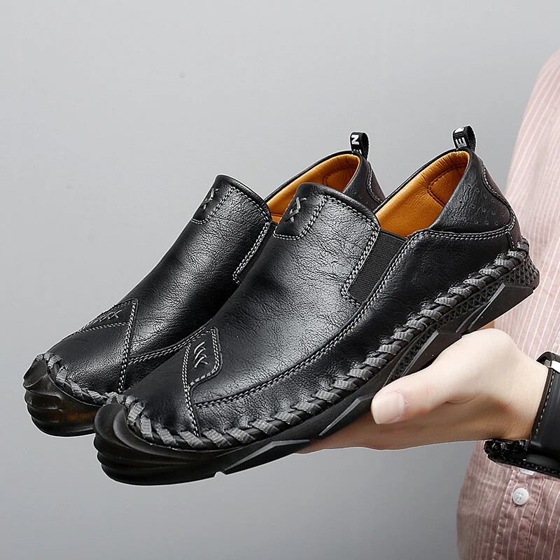 Muške kožne cipele Brand Design Ležerne muške mokasine Nove muške natikače Prozračne galoše Ravne cipele Cipele za vožnju 38-47