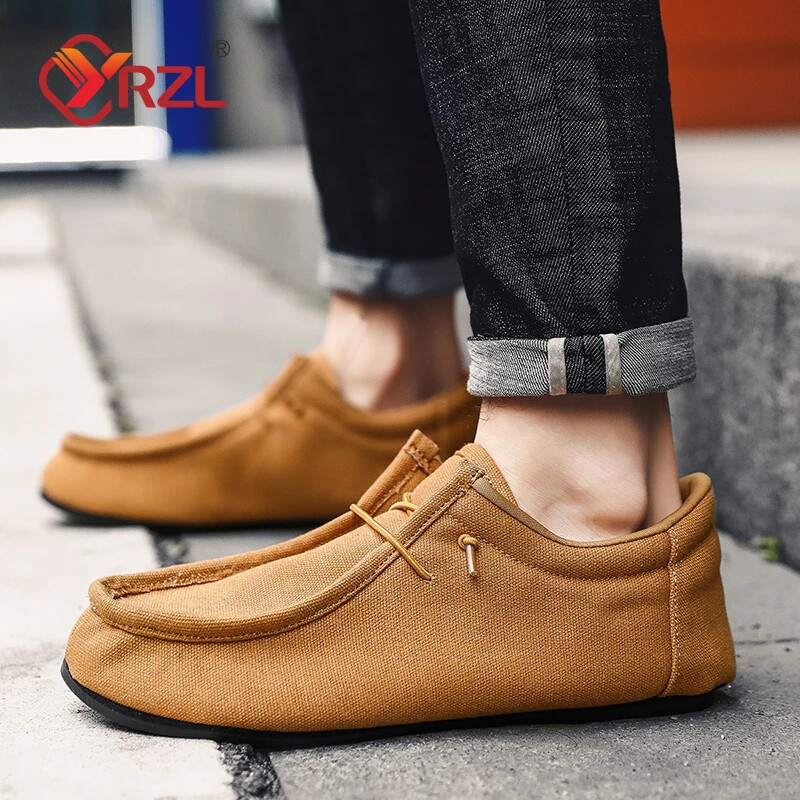 YRZL Loafers Ανδρικά Casual Παπούτσια Flat Outdoor Ανδρικά Λεπτό κάτω μέρος ελαφριά παπούτσια για βάρκα Loafers Driving Loafers Ανδρικά παπούτσια καμβά