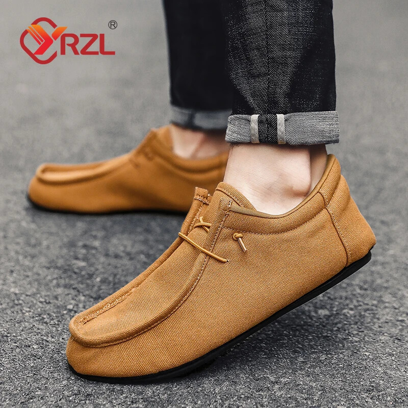 YRZL Loafers Ανδρικά Casual Παπούτσια Flat Outdoor Ανδρικά Λεπτό κάτω μέρος ελαφριά παπούτσια για βάρκα Loafers Driving Loafers Ανδρικά παπούτσια καμβά
