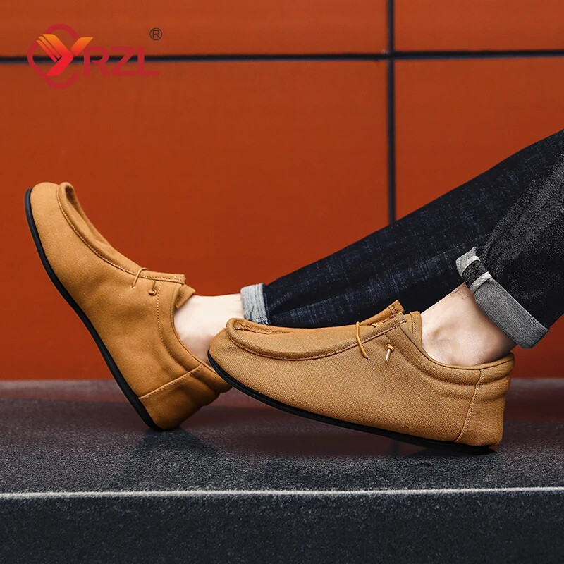 YRZL Loafers Ανδρικά Casual Παπούτσια Flat Outdoor Ανδρικά Λεπτό κάτω μέρος ελαφριά παπούτσια για βάρκα Loafers Driving Loafers Ανδρικά παπούτσια καμβά