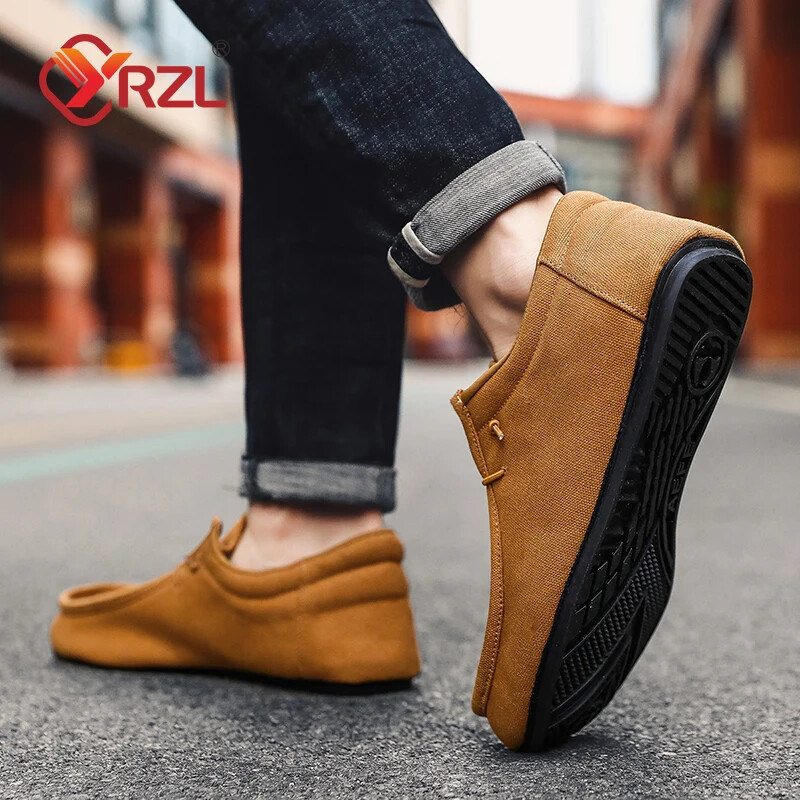 YRZL Loafers Ανδρικά Casual Παπούτσια Flat Outdoor Ανδρικά Λεπτό κάτω μέρος ελαφριά παπούτσια για βάρκα Loafers Driving Loafers Ανδρικά παπούτσια καμβά