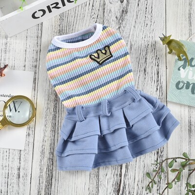 Slatka djevojka Haljina za ljubimca Pas Princeza Za male pse Proljeće Jesen Štene Mačka Suknja Chihuahua Yorkie Odijelo s prslukom Odjeća Odjeća