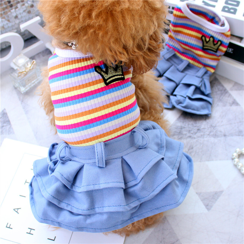 Slatka djevojka Haljina za ljubimca Pas Princeza Za male pse Proljeće Jesen Štene Mačka Suknja Chihuahua Yorkie Odijelo s prslukom Odjeća Odjeća