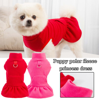 Pulover pentru câini de talie mică, rochie de prințesă, buzunare clasice, cârlig, haine pentru câini, articole pentru animale de companie.