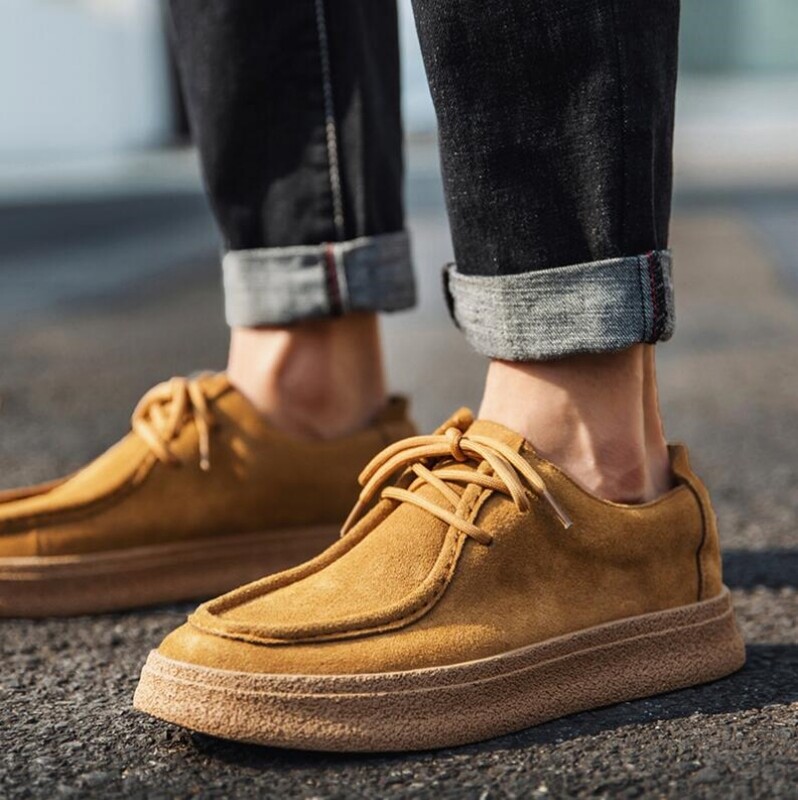 Modne muške klasične retro ležerne cipele na vezanje od goveđeg antilopa od prave kože, muške udobne cipele za vožnju, muške oksfordice za van