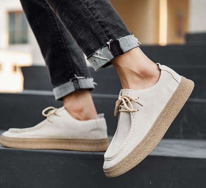 Modne muške klasične retro ležerne cipele na vezanje od goveđeg antilopa od prave kože, muške udobne cipele za vožnju, muške oksfordice za van