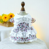 Proljeće Ljeto Pas Mačić Suknja za kućne ljubimce Slatki pas Proljetna čajanka Mala haljina s divljim cvjetovima za malo srednje štene Pudle Chihuahua