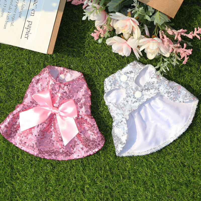 Ljetna pseća svjetlucava odjeća za mačku Haljina Pastelna suknja za ljubimce Kućni ljubimci Odjeća za štence Vjenčani dizajner za Yorkie Ružičaste haljine za male pse