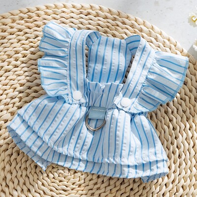 Haljina princeze za pse za kućne ljubimce Ljetna prugasta suknja za pse Slatko mekano štene Traka za prsa Modna haljina za mačke Odjeća za pse čivave Nabavke za kućne ljubimce