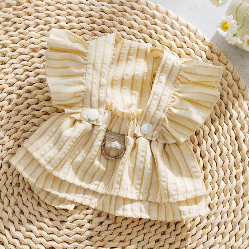 Haljina princeze za pse za kućne ljubimce Ljetna prugasta suknja za pse Slatko mekano štene Traka za prsa Modna haljina za mačke Odjeća za pse čivave Nabavke za kućne ljubimce