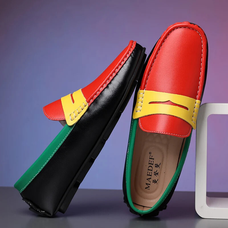 MAEDEF Poslovne cipele Modne ležerne cipele Muške luksuzne kožne mokasine Prozračne natikače Muške cipele za čamac Mokasine Cipele za vožnju