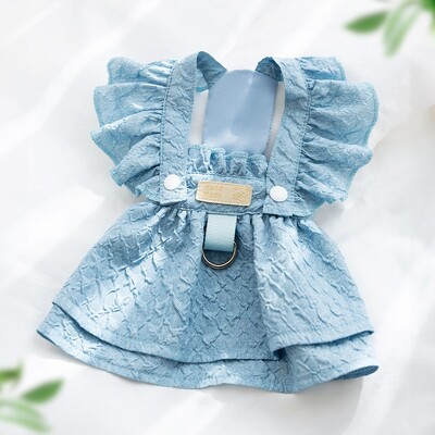 Haine pentru câini de toamnă pentru câini de talie mică, rochie de denim pentru câini, drăguț, fustă cățelușă, caldă, moale, cu bretele pentru pisici, haine chihuahua