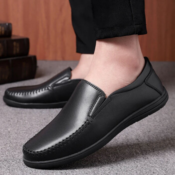 2024 Ανδρικά παπούτσια για σκάφος Business Breathable Ανδρικά Loafers Παπούτσια Μοκασίνια Επίπεδα παπούτσια Casual από γνήσιο δέρμα υποδήματα Slip on Antisid