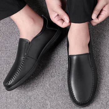 2024 Ανδρικά παπούτσια για σκάφος Business Breathable Ανδρικά Loafers Παπούτσια Μοκασίνια Επίπεδα παπούτσια Casual από γνήσιο δέρμα υποδήματα Slip on Antisid