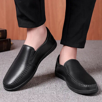 2024 Ανδρικά παπούτσια για σκάφος Business Breathable Ανδρικά Loafers Παπούτσια Μοκασίνια Επίπεδα παπούτσια Casual από γνήσιο δέρμα υποδήματα Slip on Antisid