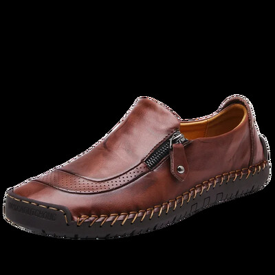 Nove modne ručno šivane poslovne ležerne kožne cipele s okruglim prstima, mekim potplatom, udobne cipele za van, svestrane cipele za hodanje