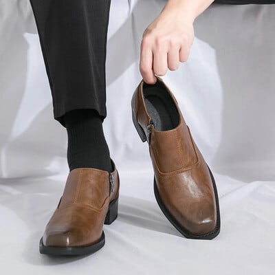 Pantofi vintage din piele pentru bărbați, îmbrăcăminte formală, rochie de afaceri, pantofi de lucru pentru bărbați, marime plus, pantofi derby cu vârf pătrat, 38-46
