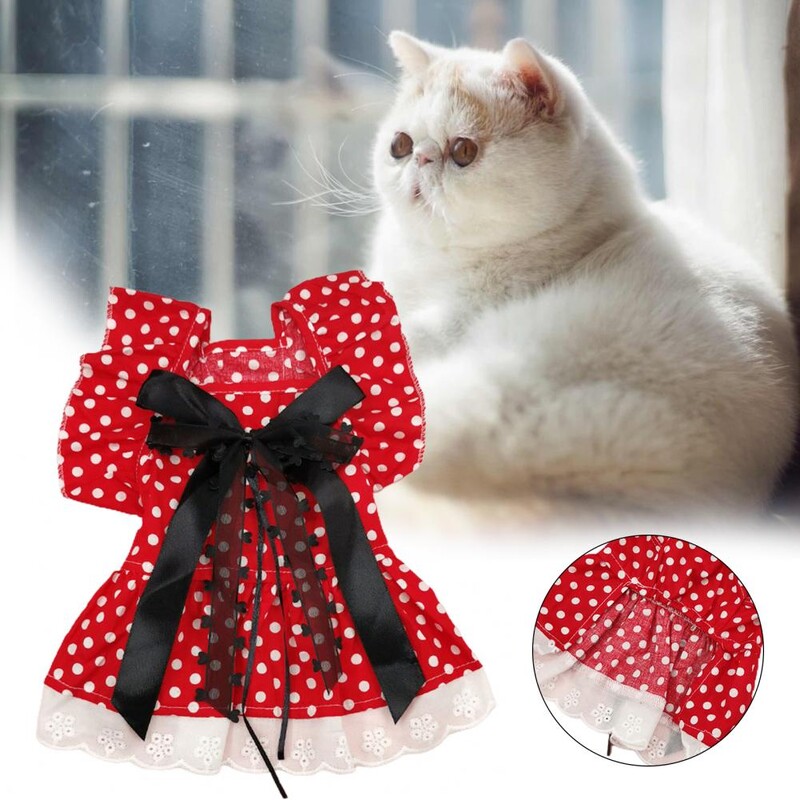 Prekrasna haljina za štene Tanka haljina za pse Elastična haljina za vjenčanje Božićna suknja za štene